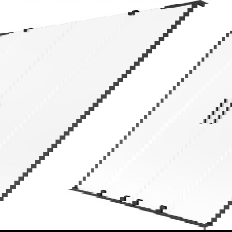 Mexen Velar L Duo kétszárnyú toló zuhanyfal 200 x 150 cm, matt, fekete - 896-200-003-32-70