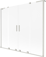 Mexen Velar L Duo fürdőkád paraván, 2-szárnyú tolóajtós, 200 x 150 cm, homokfúvott, csiszolt nikkel - 896-200-003-32-97