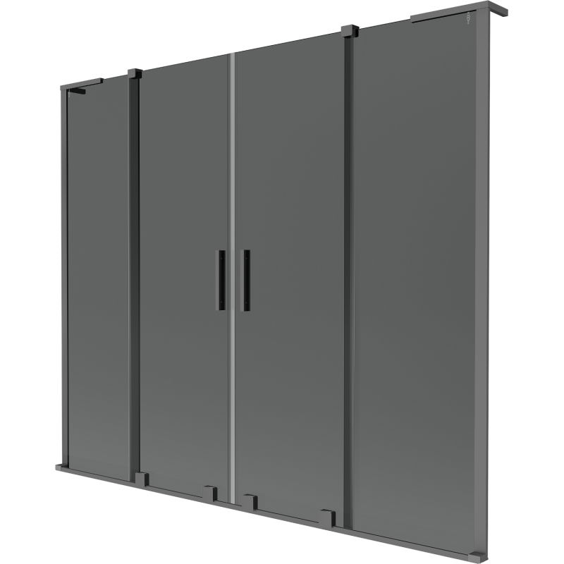Mexen Velar L Duo paravan de baie cu 2 uși glisante 170 x 150 cm, grafit, gun metal - 896-170-003-42-95