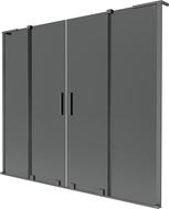 Mexen Velar L Duo kétajtós, toló kádparaván 180 x 150 cm, grafit, gun metal - 896-180-003-42-95
