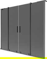 Mexen Velar L Duo paravan de cadă dublu extensibil 180 x 150 cm, grafit, gun metal - 896-180-003-42-95