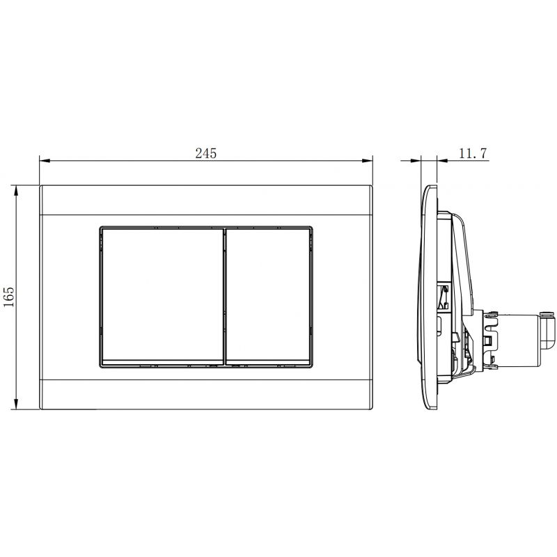 Mexen Fenix Air 01 buton de spălare pneumatic, crom strălucitor - 6A0101