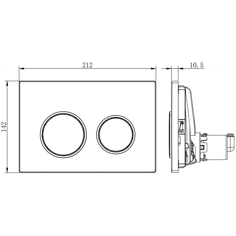 Mexen Fenix Air 07 XS pneumatikus öblítógomb, fényes fehér - 6A0700