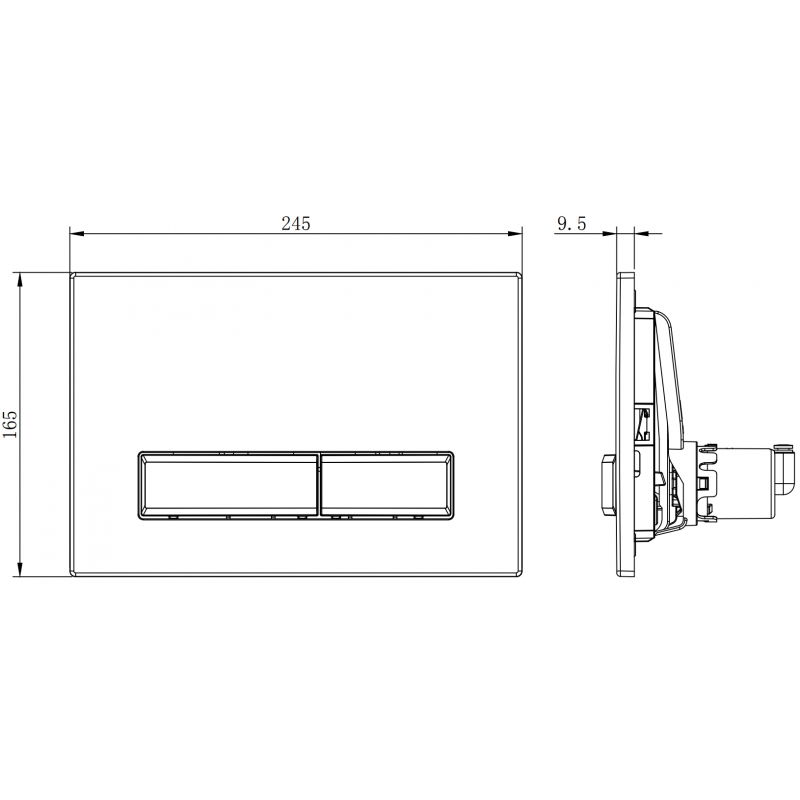 Mexen Fenix Air 09 pneumatikus öblítési gomb, matt króm - 6A0902