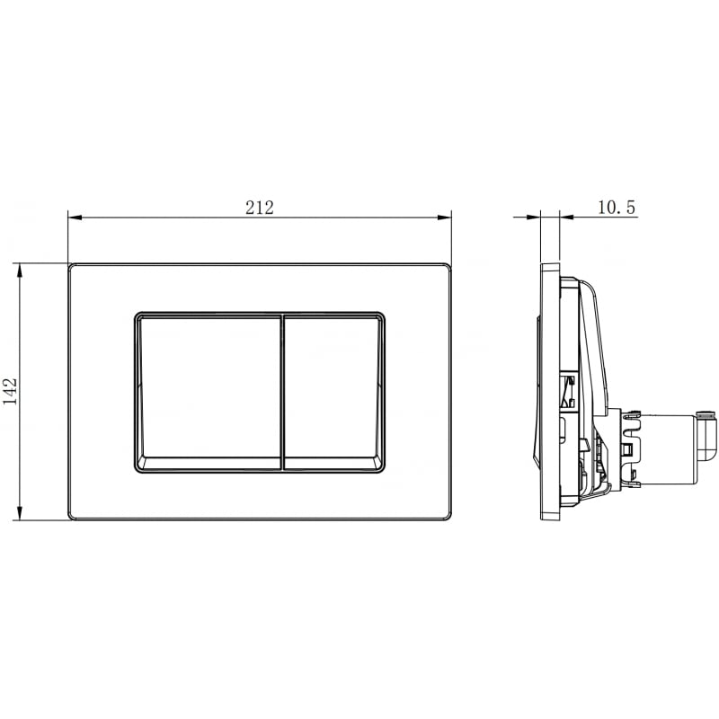 Mexen Fenix Air 10 XS buton de spălare pneumatic, crom mat - 6A1002