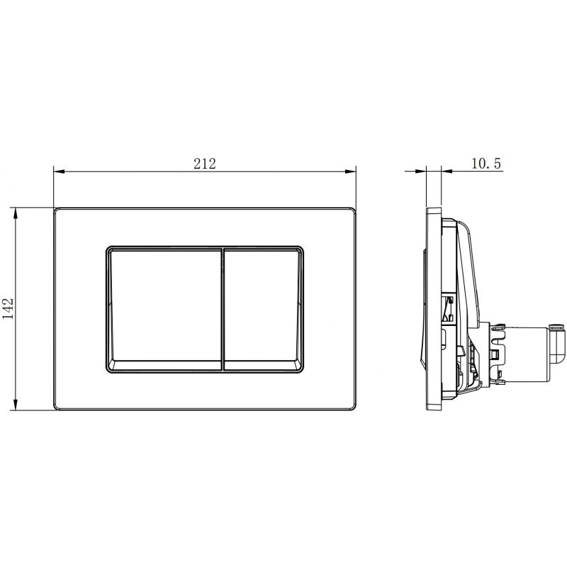 Mexen Fenix Air 10 XS pneumatikus öblítőgomb, matt króm - 6A1002