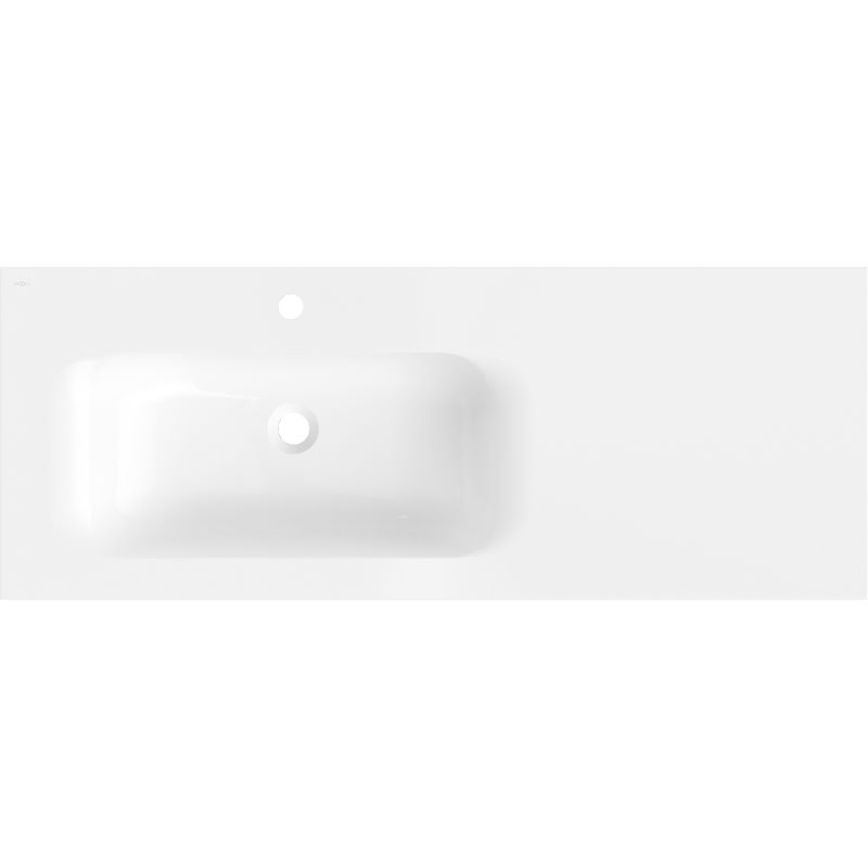 Mexen Vela munkalapba süllyesztett mosdókagyló bal 121 x 46,5 cm, fényes fehér - 25231200L