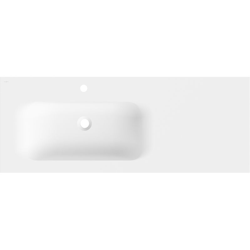 Mexen Vela chiuvetă încastrată în blat stânga 121 x 46,5 cm, alb mat - 25231201L