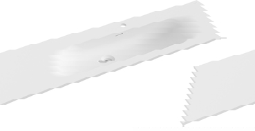 Mexen Vela chiuvetă încastrată în blat dreapta 121 x 46,5 cm, alb mat - 25231201P