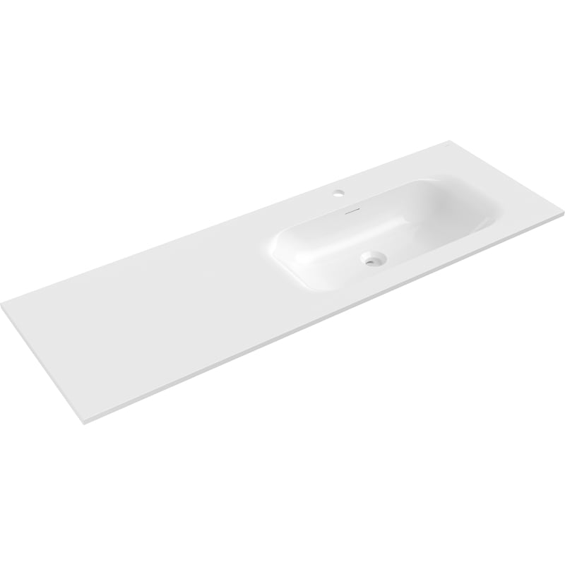 Mexen Vela chiuvetă încastrată în blat dreapta 141 x 46,5 cm, alb lucios - 25231400P