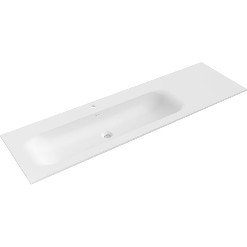 Mexen Vela chiuvetă încastrată în blat stânga 161 x 46,5 cm, alb mat - 25231601L