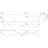 Mexen Vela chiuvetă încastrată în blat dreapta 161 x 46,5 cm, alb mat - 25231601P