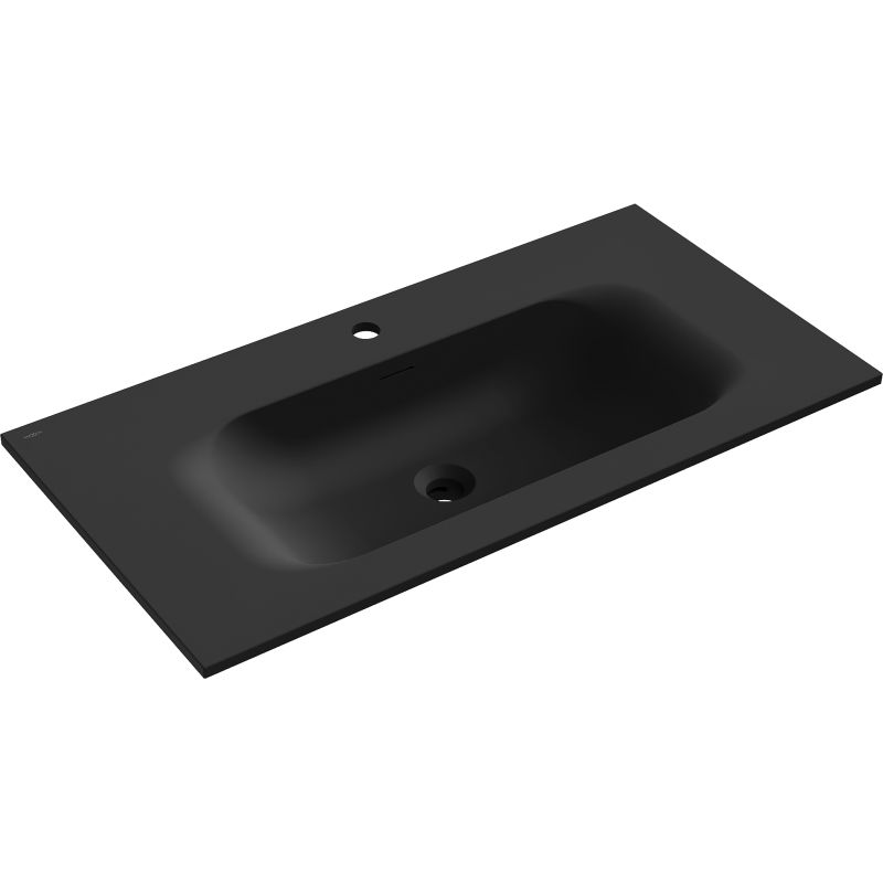 Mexen Vela munkalapba süllyesztett mosdó 91 x 46,5 cm, fekete matt - 25239071
