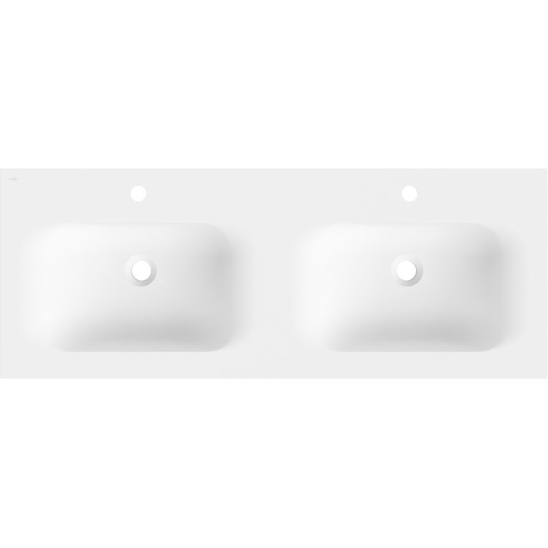 Mexen Vela dupla beépíthető mosdó 121 x 46,5 cm, fehér matt - 25231201D