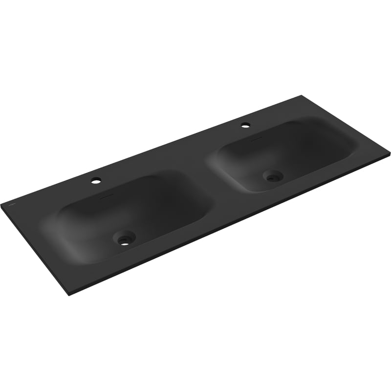 Mexen Vela chiuvetă dublă încastrată în blat 121 x 46,5 cm, negru mat - 25231271D
