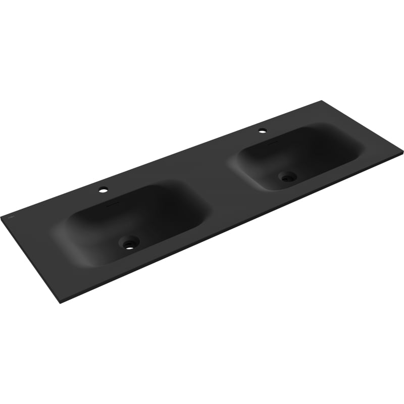 Mexen Vela chiuvetă dublă încastrată în blat 141 x 46,5 cm, negru mat - 25231471D