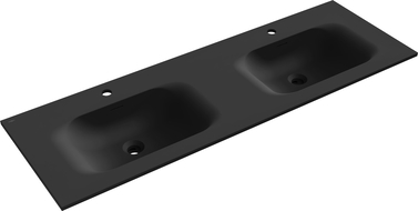 Mexen Vela chiuvetă încastrată în blat dublă 141 x 46,5 cm, negru mat - 25231471D