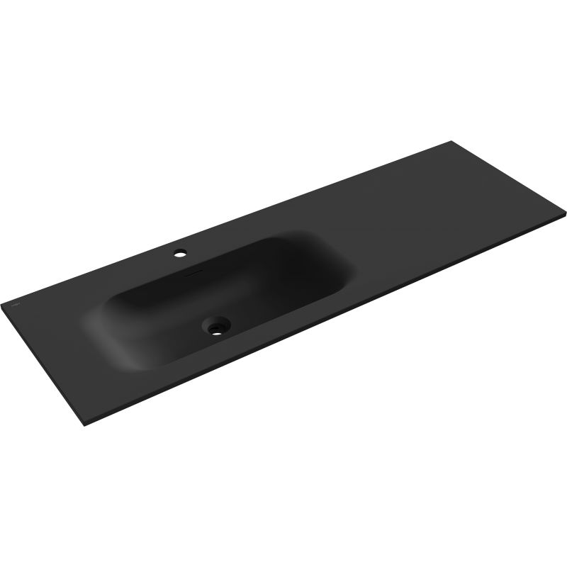 Mexen Vela chiuvetă încastrată în blat stânga 141 x 46,5 cm, negru mat - 25231471L