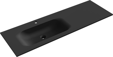 Mexen Vela beépíthető mosdókagyló balos 141 x 46,5 cm, fekete matt - 25231471L