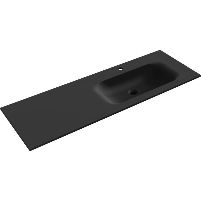 Mexen Vela chiuvetă încastrată în blat dreapta 141 x 46,5 cm, negru mat - 25231471P