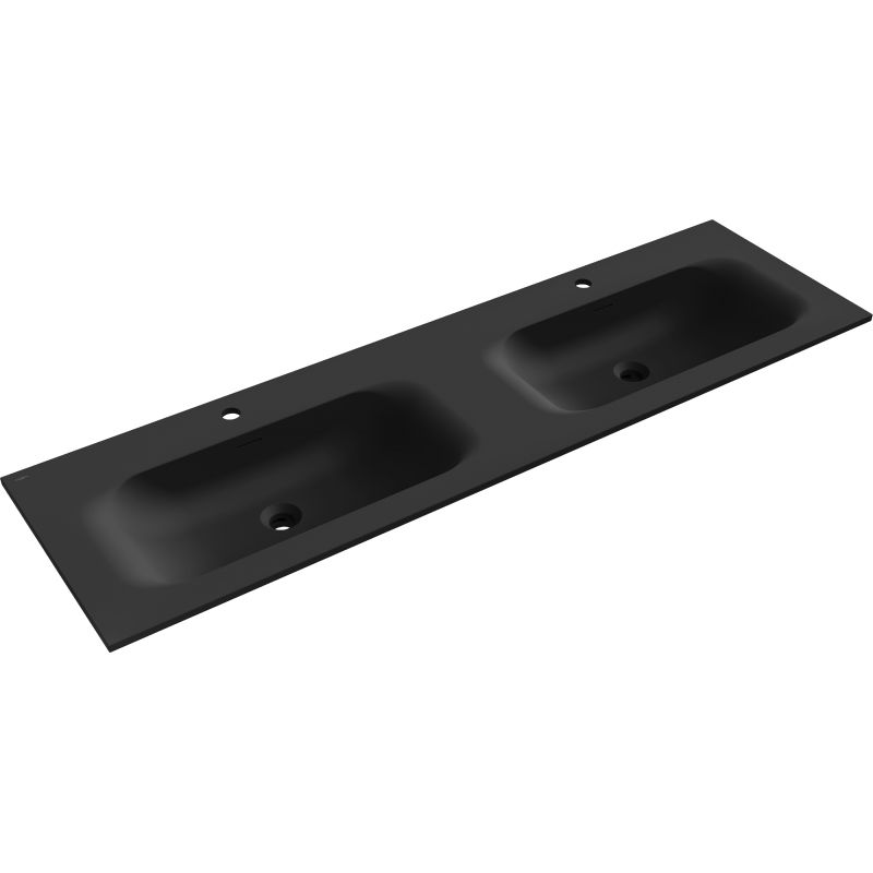 Mexen Vela chiuvetă dublă încastrată în blat 161 x 46,5 cm, negru mat - 25231671D