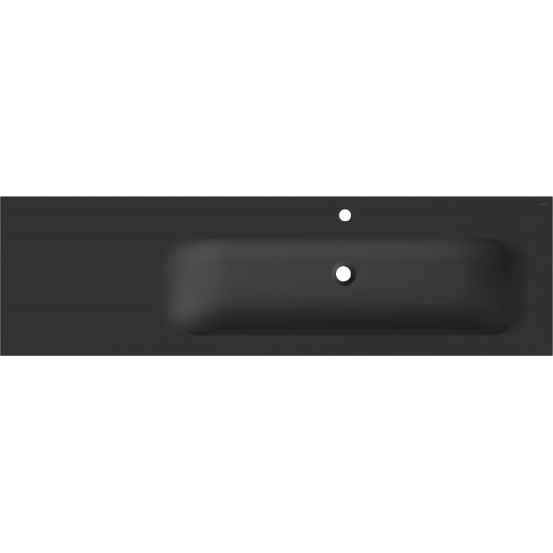 Mexen Vela chiuvetă încastrată în blat dreapta 161 x 46,5 cm, negru mat - 25231671P