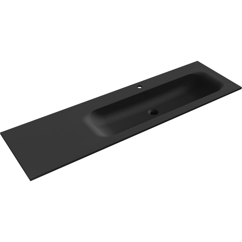 Mexen Vela chiuvetă încastrată în blat dreapta 161 x 46,5 cm, negru mat - 25231671P