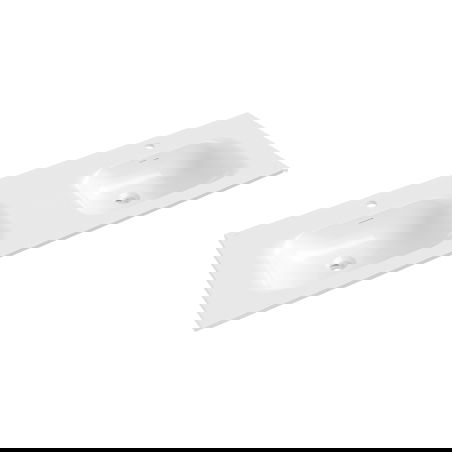 Mexen Vela chiuvetă dublă incorporată în blat 141 x 46,5 cm, alb lucios - 25231400D