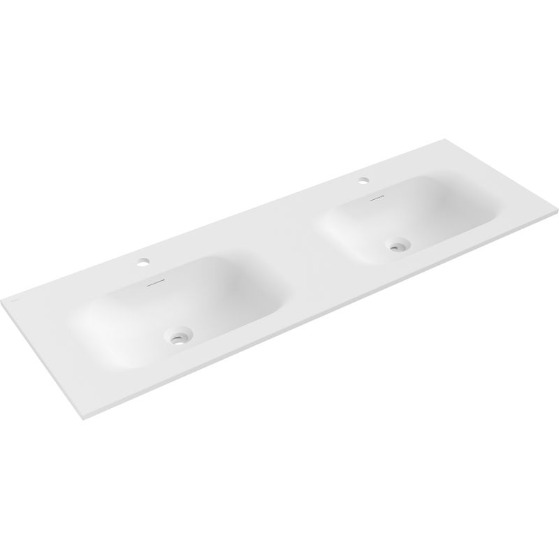Mexen Vela chiuvetă dublă încastrată în blat 141 x 46,5 cm, alb mat - 25231401D