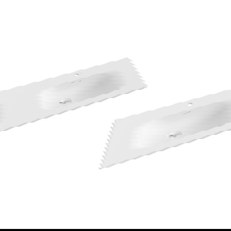 Mexen Vela chiuvetă dublă încastrată în blat 141 x 46,5 cm, alb mat - 25231401D