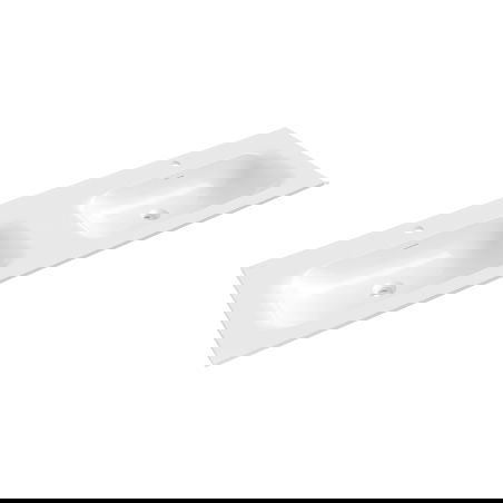 Mexen Vela chiuvetă dublă încastrată în blat 161 x 46,5 cm, alb lucios - 25231600D