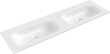 Mexen Vela chiuvetă dublă încastrată în blat 161 x 46,5 cm, alb lucios - 25231600D