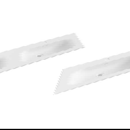 Mexen Vela chiuvetă dublă încastrată în blat 161 x 46,5 cm, alb mat - 25231601D