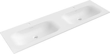 Mexen Vela chiuvetă dublă încastrată în blat 161 x 46,5 cm, alb mat - 25231601D