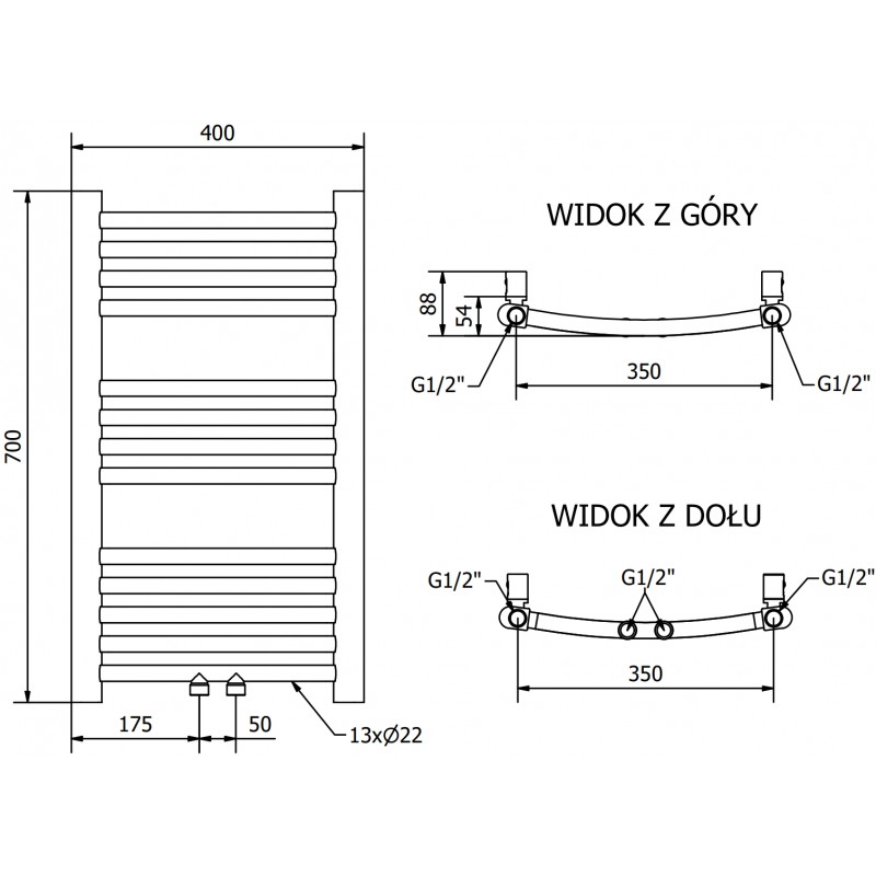 Mexen Ares elektromos radiátor 700 x 400 mm, 300 W, arany - W102-0700-400-2300-50