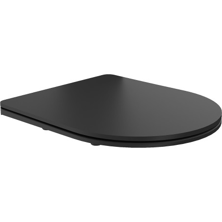 Mexen lassan záródó slim duroplast WC-ülőke, fekete matt - 39100185