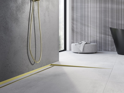 Mexen Line-B padlószegély 120 cm jobb, arany kefélt - 185501120R