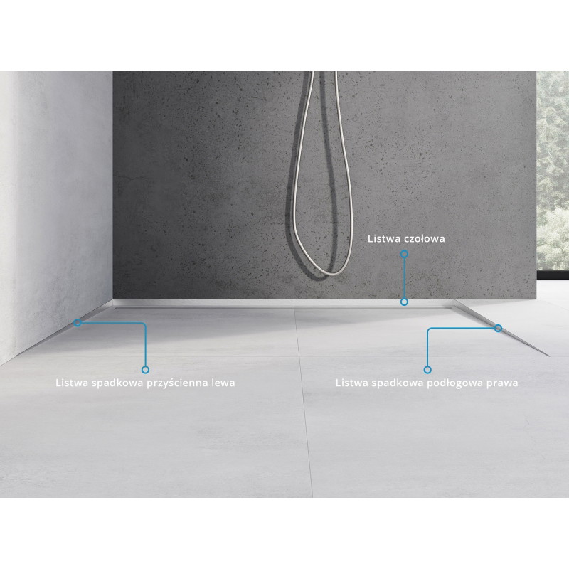 Mexen Line-B șină de scurgere pentru podea 180 cm dreapta, inox - 181001180R