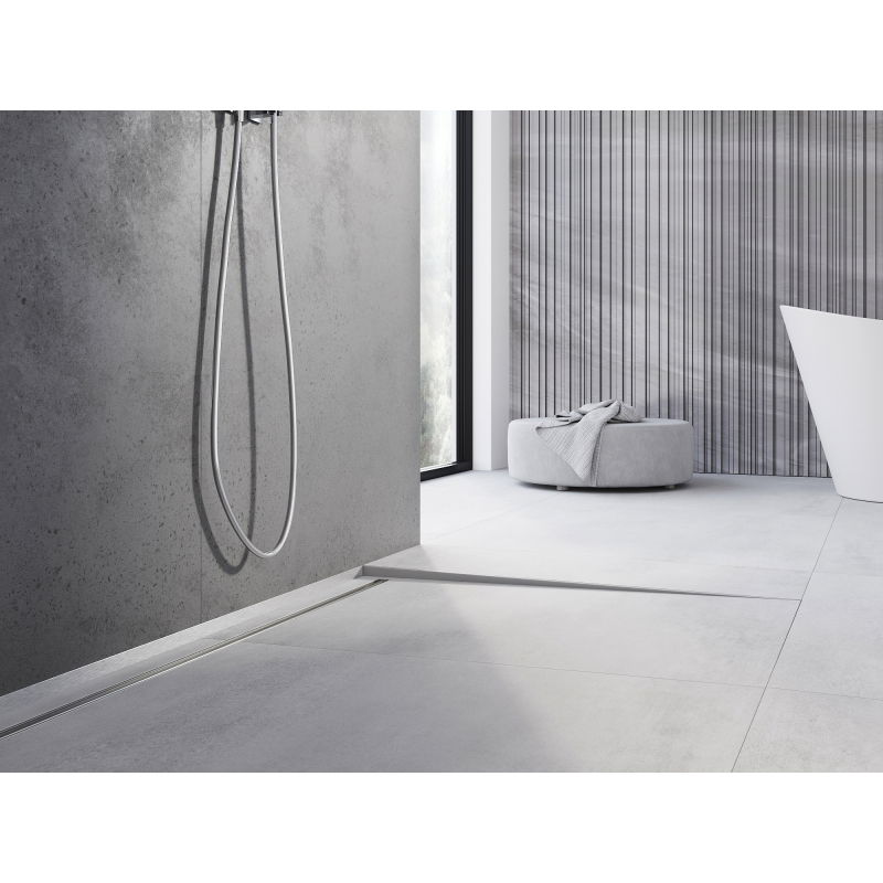 Mexen Line-B padlólefolyó burkolat, 180 cm jobb, inox - 181001180R