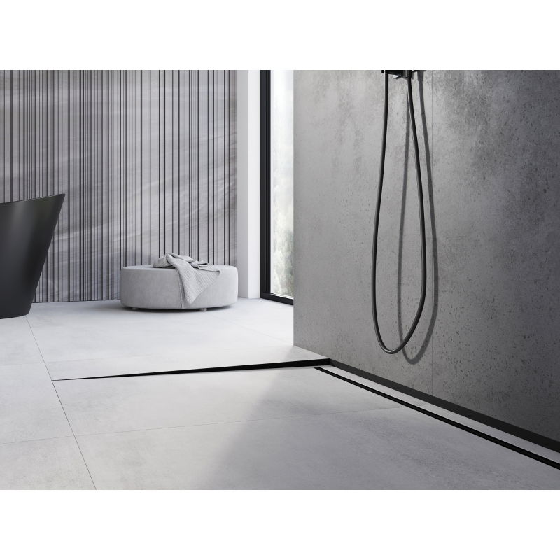 Mexen Line-B plintă de pardoseală 120 cm stânga, neagră - 187001120L