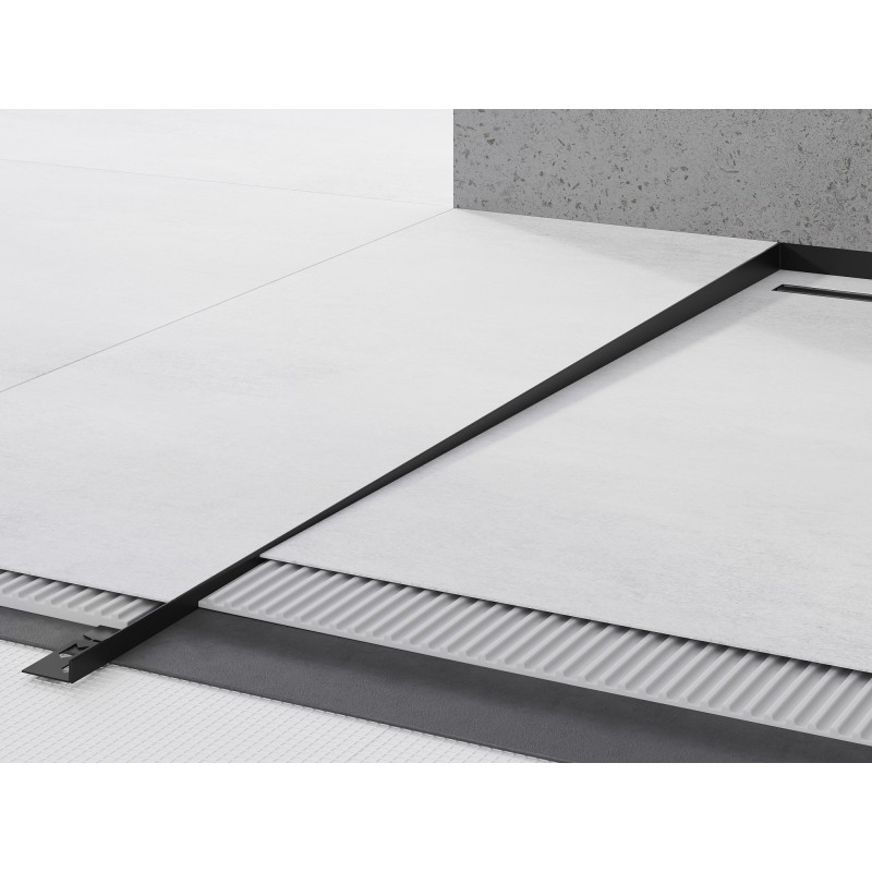 Mexen Line-B bal oldali padló lejtő burkolat 120 cm, fekete - 187001120L
