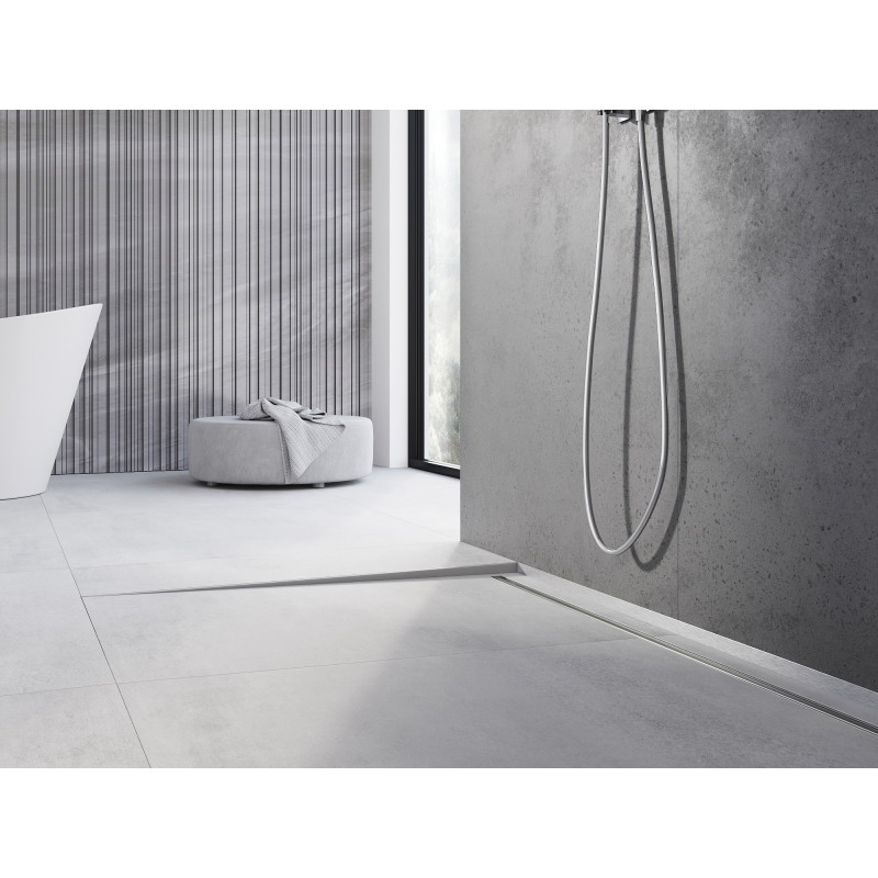 Mexen Line-B padlószegély lejtős balos, 180 cm, inox - 181001180L