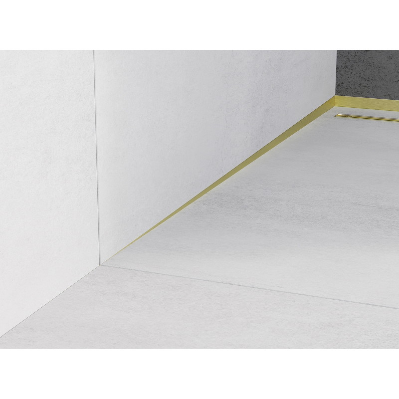 Mexen Line-B bandă de scurgere perimetrală 180 cm stânga, auriu periat - 185502180L