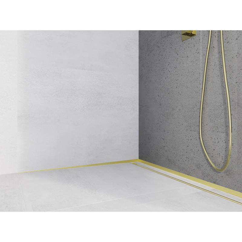 Mexen Line-B bandă de scurgere perimetrală 180 cm stânga, auriu periat - 185502180L