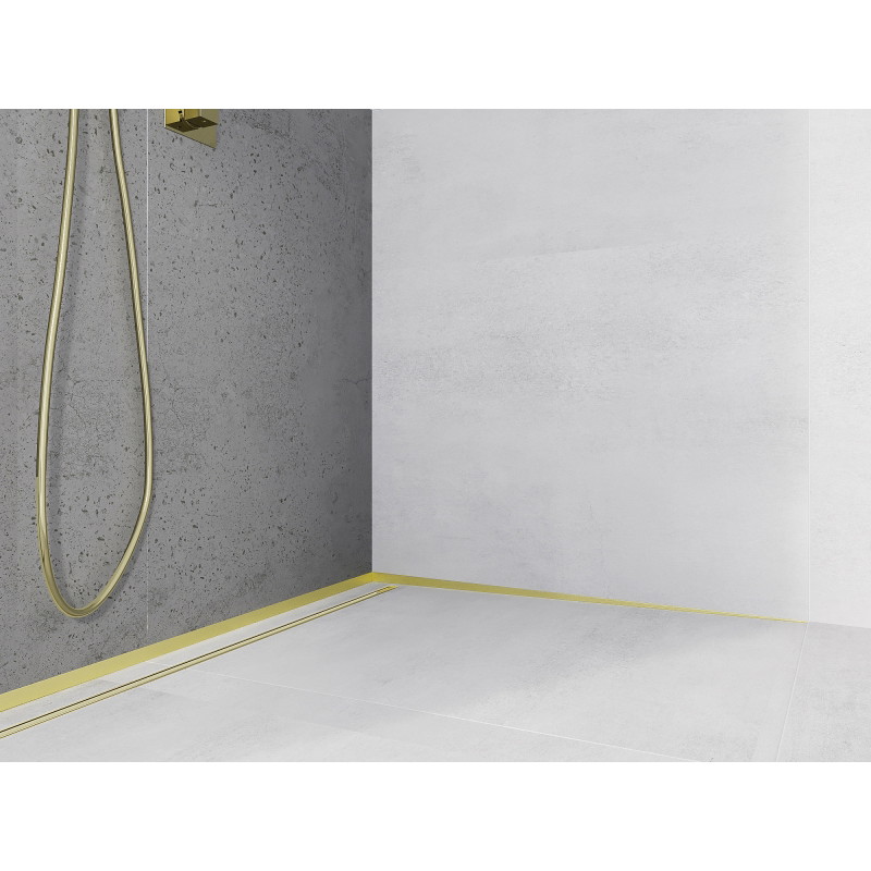 Mexen Line-B plintă de înclinare perete 120 cm dreapta, aurie periată - 185502120R