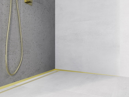 Mexen Line-B fali lejtős szegély, fali 180 cm jobb, arany kefélt - 185502180R