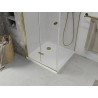 Mexen Lima összecsukható zuhanykabin 80 x 80 cm, átlátszó, arany + Flat zuhanytálca - 856-080-080-50-00-4010