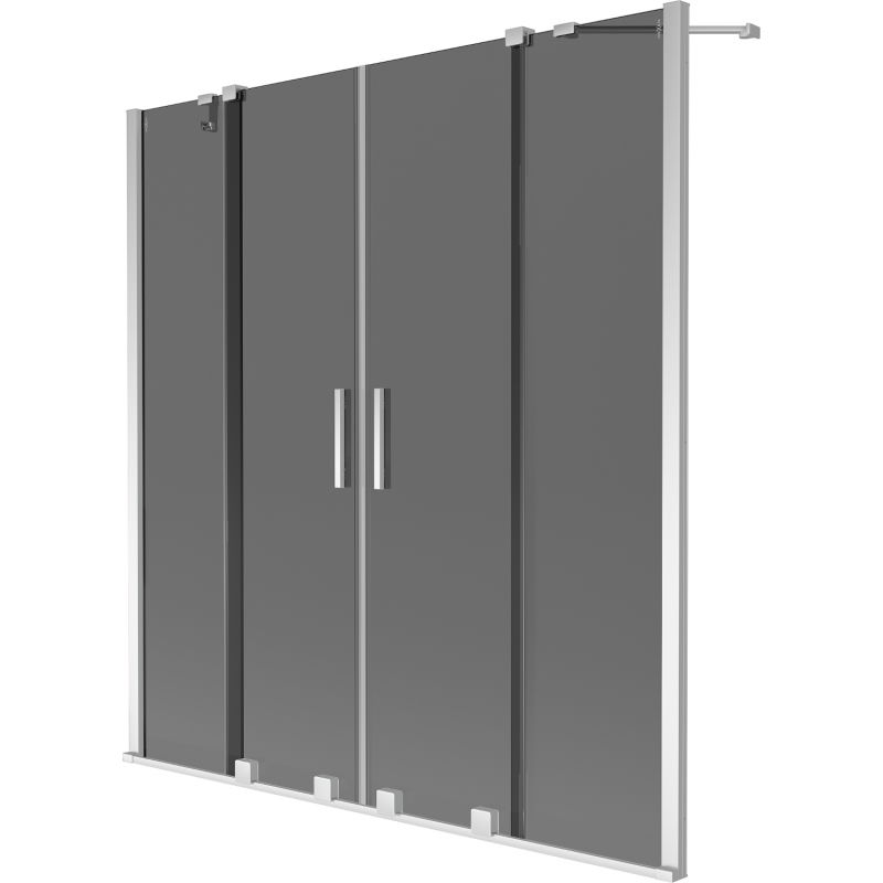 Mexen Velar Duo paravan de cadă cu 2 uși glisante 140 x 150 cm, grafit, crom - 896-140-000-42-01