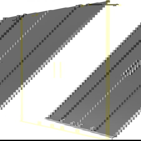 Mexen Velar Duo kétszárnyú tolható kádparaván 140 x 150 cm, grafit, arany - 896-140-000-42-50