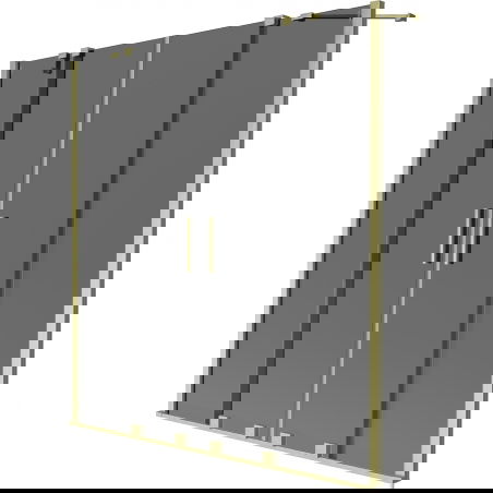Mexen Velar Duo paravan de baie cu 2 uși glisante 140 x 150 cm, grafit, auriu periat - 896-140-000-42-55